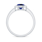 Round Lab-Created Blue Sapphire Solitaire Gold Ring in Bezel Setting Lab Created Blue Sapphire - ( AAAA ) - Quality - Rosec Jewels