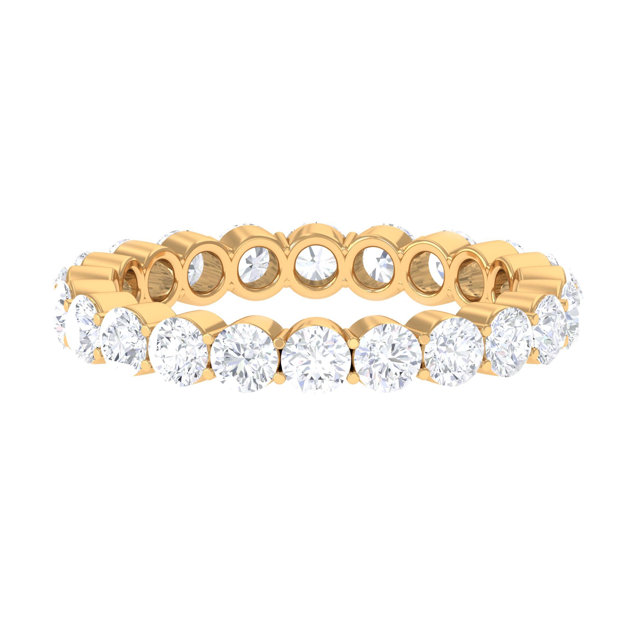 Round Certified Moissanite Full Eternity Band Ring Moissanite - ( D-VS1 ) - Color and Clarity - Rosec Jewels