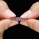 Genuine Red Ruby Full Eternity Ring Ruby - ( AAA ) - Quality - Rosec Jewels