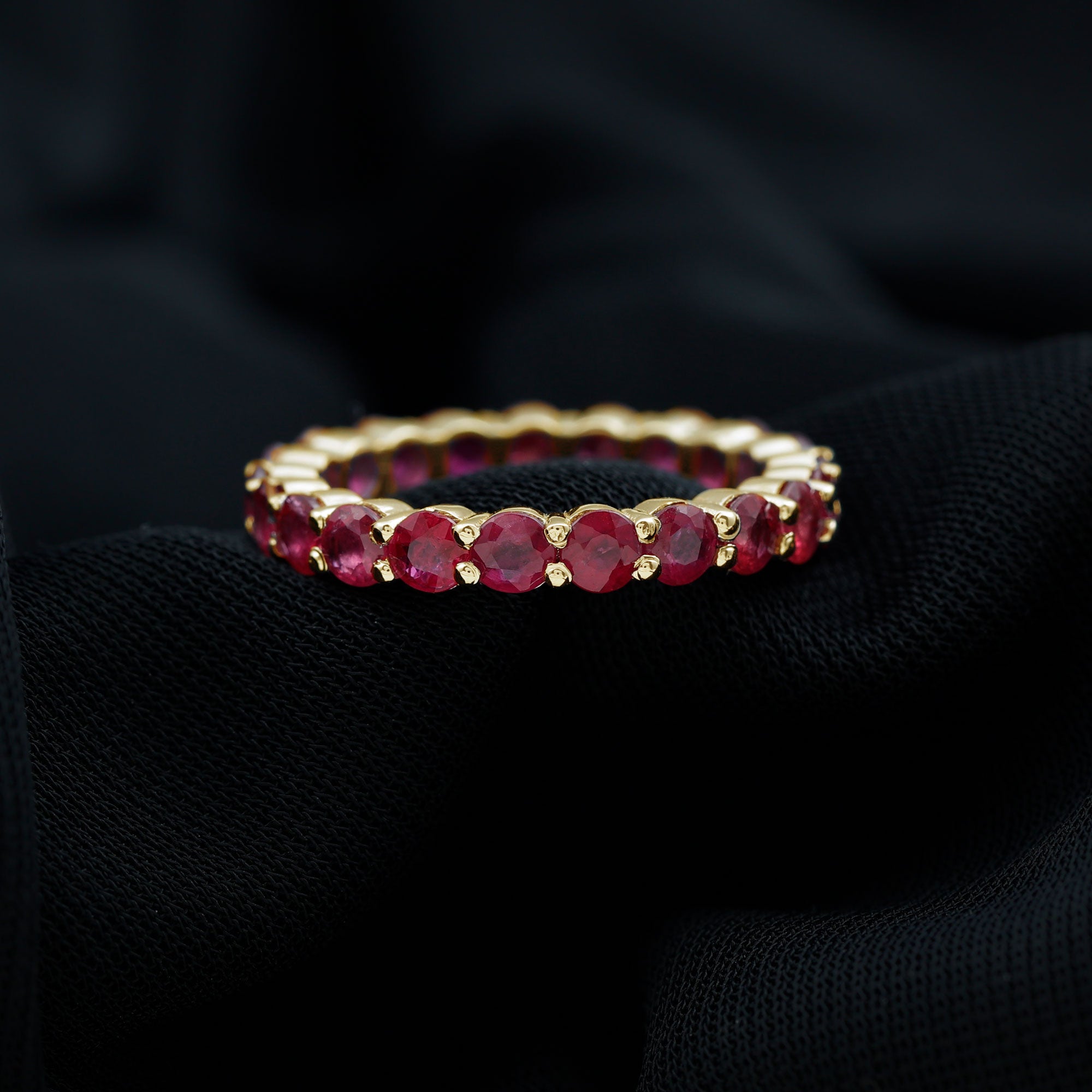 Genuine Red Ruby Full Eternity Ring Ruby - ( AAA ) - Quality - Rosec Jewels