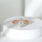 1 CT Minimal Princess Cut Ethiopian Opal and Moissanite Engagement Enhancer Ring Set Ethiopian Opal - ( AAA ) - Quality - Rosec Jewels