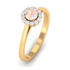 0.75 CT Morganite Engagement Ring with Diamond Morganite - ( AAA ) - Quality - Rosec Jewels