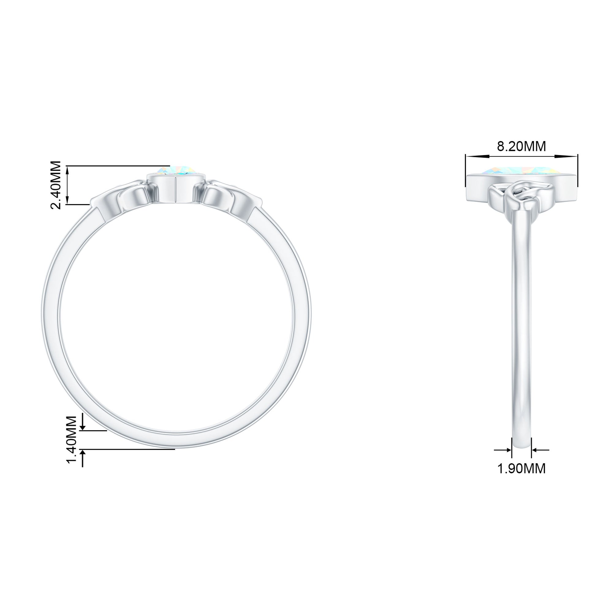 1/2 CT Marquise Cut Ethiopian Opal Solitaire Ring with Celtic Details Ethiopian Opal - ( AAA ) - Quality - Rosec Jewels