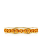 Round Citrine Full Eternity Band Ring in Channel Setting Citrine - ( AAA ) - Quality - Rosec Jewels