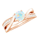 Solitaire Ethiopian Opal and Diamond Engagement Ring Ethiopian Opal - ( AAA ) - Quality - Rosec Jewels
