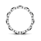 Minimal Black Onyx and Diamond Eternity Band Ring Black Onyx - ( AAA ) - Quality - Rosec Jewels