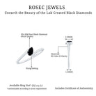 Lab Grown Black Diamond Titled Bypass Promise Ring with Diamond Lab Created Black Diamond - ( AAAA ) - Quality - Rosec Jewels