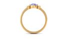 Round Tanzanite Solitaire Promise Ring with Diamond Tanzanite - ( AAA ) - Quality - Rosec Jewels