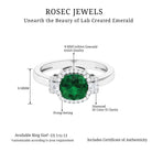 Cushion Cut Lab Grown Emerald Cocktail Engagement Ring with Diamond Lab Created Emerald - ( AAAA ) - Quality - Rosec Jewels