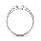 Moissanite 3 Stone Anniversary Band Ring Moissanite - ( D-VS1 ) - Color and Clarity - Rosec Jewels