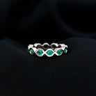 Lab Grown Emerald Twisted Eternity Band Ring Lab Created Emerald - ( AAAA ) - Quality - Rosec Jewels