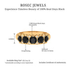 1.5 CT Natural Black Onyx and Diamond Antique Anniversary Ring Black Onyx - ( AAA ) - Quality - Rosec Jewels