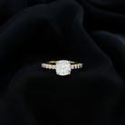 Cushion Cut Moissanite Solitaire Engagement Ring with Side Stones Moissanite - ( D-VS1 ) - Color and Clarity - Rosec Jewels