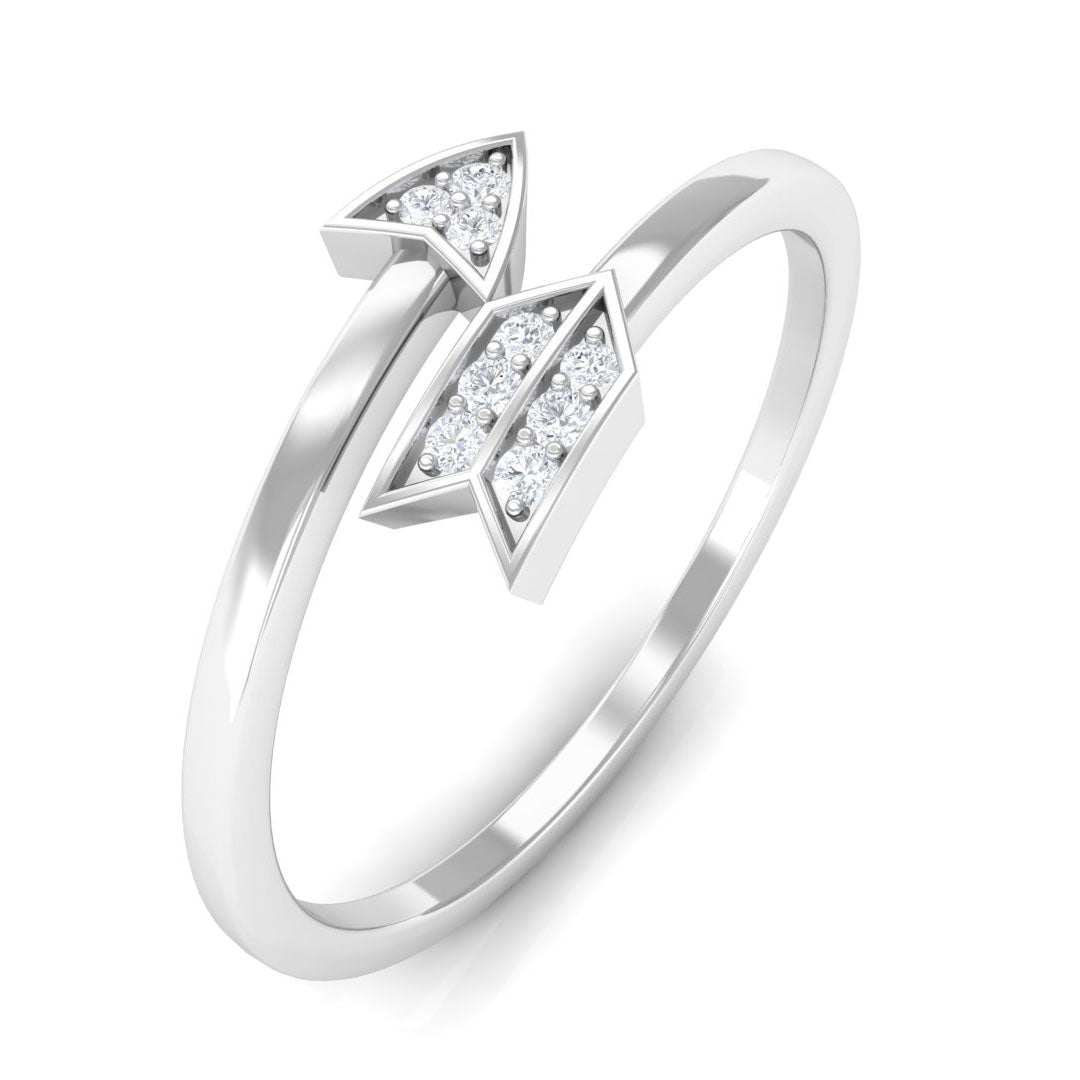 Minimal Cubic Zirconia Arrow Promise Ring Zircon - ( AAAA ) - Quality - Rosec Jewels