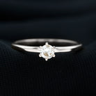 5 MM Round Zircon Solitaire Promise Ring Zircon - ( AAAA ) - Quality - Rosec Jewels