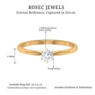 5 MM Round Zircon Solitaire Promise Ring Zircon - ( AAAA ) - Quality - Rosec Jewels