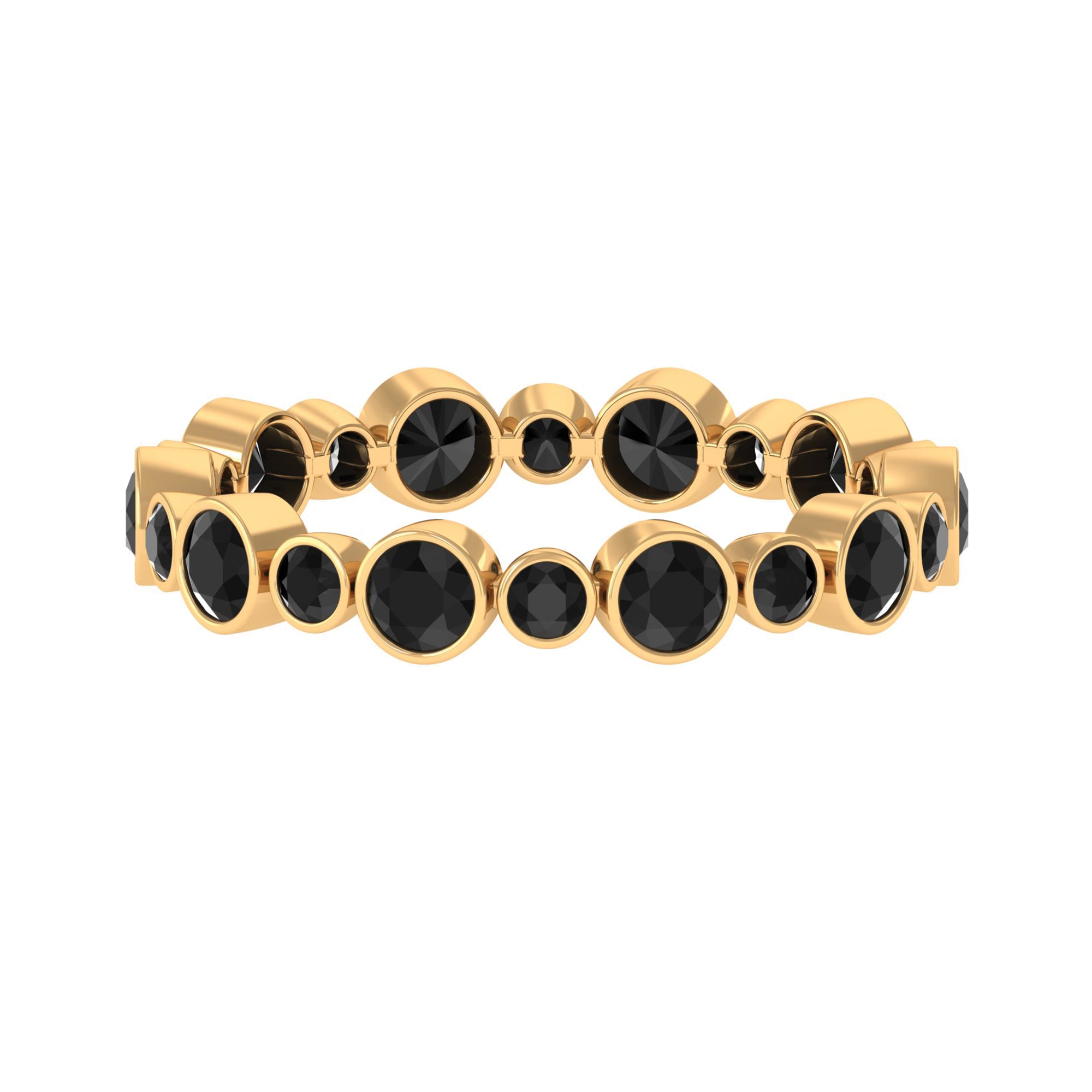 1.75 CT Bezel Set Black Diamond Full Eternity Stackable Ring Black Diamond - ( AAA ) - Quality - Rosec Jewels