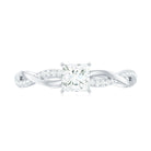 Princess Cut Moissanite Solitaire Braided Promise Ring Moissanite - ( D-VS1 ) - Color and Clarity - Rosec Jewels