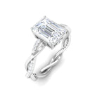 2 CT Octagon Cut Moissanite Solitaire Braided Gold Ring Moissanite - ( D-VS1 ) - Color and Clarity - Rosec Jewels