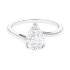 Pear Shaped Moissanite Solitaire Promise Ring Moissanite - ( D-VS1 ) - Color and Clarity - Rosec Jewels