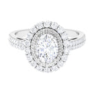 3.25 CT Vintage Inspired Zircon Oval Engagement Ring Zircon - ( AAAA ) - Quality - Rosec Jewels