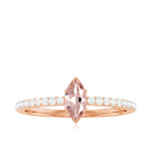 1/2 Ct Morganite Marquise Engagement Ring with Diamond Morganite - ( AAA ) - Quality - Rosec Jewels