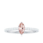 1/2 Ct Morganite Marquise Engagement Ring with Diamond Morganite - ( AAA ) - Quality - Rosec Jewels