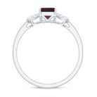 2.50 CT Designer Rhodolite Solitaire Ring with Diamond Stones Rhodolite - ( AAA ) - Quality - Rosec Jewels