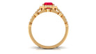 Asscher Created Ruby Stackable Ring Set Lab Created Ruby - ( AAAA ) - Quality - Rosec Jewels