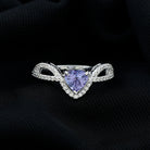 1.50 CT Designer Heart Solitaire Tanzanite and Diamond Ring Tanzanite - ( AAA ) - Quality - Rosec Jewels