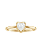 Illusion Set Certified Moissanite Heart Ring in Gold Moissanite - ( D-VS1 ) - Color and Clarity - Rosec Jewels