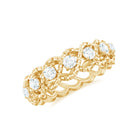 3/4 CT Round Moissanite Twisted Gold Half Eternity Band Ring Moissanite - ( D-VS1 ) - Color and Clarity - Rosec Jewels