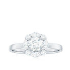 1.25 CT Round and Marquise Zircon Minimal Engagement Ring in Prong Setting Zircon - ( AAAA ) - Quality - Rosec Jewels