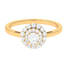 1.25 CT Certified Zircon Vintage Inspired Double Halo Ring Zircon - ( AAAA ) - Quality - Rosec Jewels