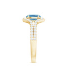 Oval Cut Swiss Blue Topaz and Diamond Ring with Split Shank Swiss Blue Topaz - ( AAA ) - Quality - Rosec Jewels