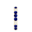 Created Blue Sapphire and Diamond Designer Eternity Band Ring Lab Created Blue Sapphire - ( AAAA ) - Quality - Rosec Jewels