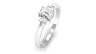 Emerald Cut Cubic Zirconia 3 Stone Engagement Ring Zircon - ( AAAA ) - Quality - Rosec Jewels