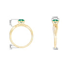 Infinity Shank Round Created Emerald Engagement Ring with Diamond Lab Created Emerald - ( AAAA ) - Quality - Rosec Jewels