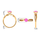 Infinity Shank Round Pink Sapphire Engagement Ring with Diamond Pink Sapphire - ( AAA ) - Quality - Rosec Jewels