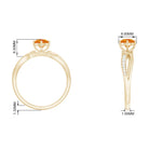 Infinity Shank Round Orange Sapphire Engagement Ring with Diamond Orange Sapphire - ( AAA ) - Quality - Rosec Jewels