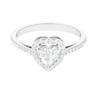 1.50 CT Heart Shape Cubic Zirconia Engagement Ring with Accent Zircon - ( AAAA ) - Quality - Rosec Jewels