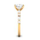 Zircon Designer Solitaire Engagement Ring in Gold Zircon - ( AAAA ) - Quality - Rosec Jewels