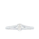 Minimal Split Shank Oval Simulated Diamond Engagement Ring Zircon - ( AAAA ) - Quality - Rosec Jewels