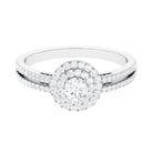 1 CT Round Cubic Zirconia Double Halo Engagement Ring Zircon - ( AAAA ) - Quality - Rosec Jewels