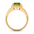 2 CT Round Peridot Solitaire Gold Ring in Split Shank Peridot - ( AAA ) - Quality - Rosec Jewels