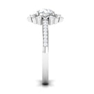 1.5 CT Round Certified Zircon Flower Engagement Ring Zircon - ( AAAA ) - Quality - Rosec Jewels