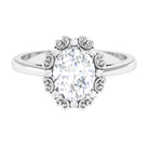 Designer Oval Cubic Zirconia Engagement Ring Zircon - ( AAAA ) - Quality - Rosec Jewels