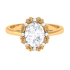 Designer Oval Cubic Zirconia Engagement Ring Zircon - ( AAAA ) - Quality - Rosec Jewels