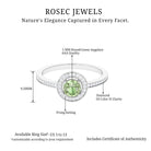 Round Green Sapphire and Diamond Floating Halo Engagement Ring Green Sapphire - ( AAA ) - Quality - Rosec Jewels