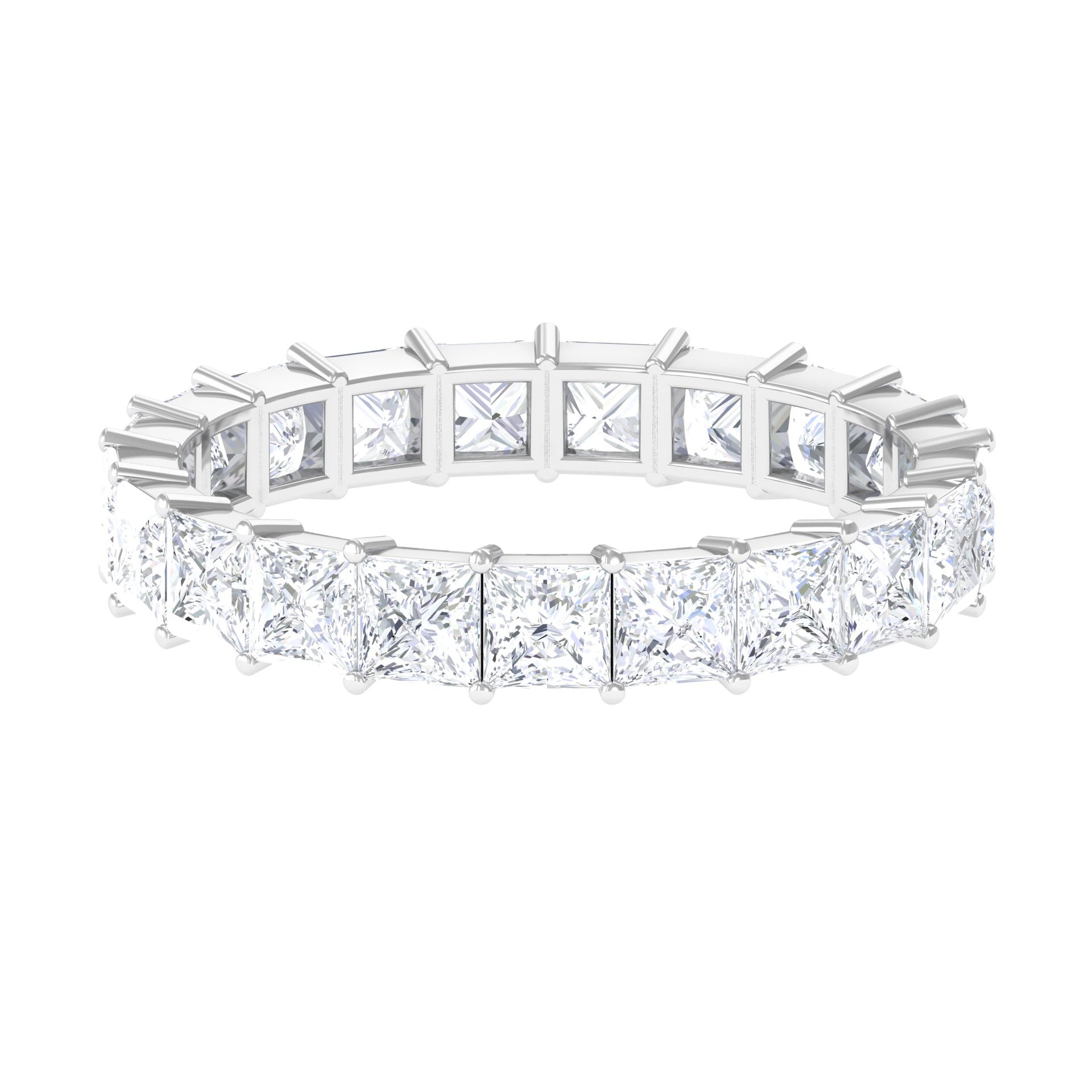 Princess Cut Moissanite Eternity Ring Moissanite - ( D-VS1 ) - Color and Clarity - Rosec Jewels